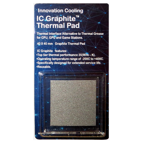 IC Graphite 40x40 thermal pad in packaging